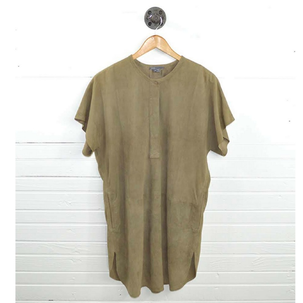 Vince 100% suede leather tunic shift dress #161-8
